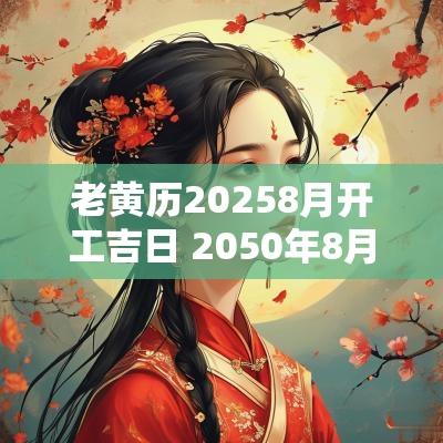 老黄历20258月开工吉日 2050年8月开工吉日