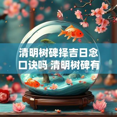 清明树碑择吉日念口诀吗 清明树碑有什么讲究
