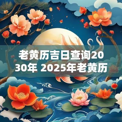 老黄历吉日查询2030年 2025年老黄历查询