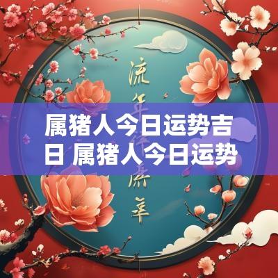 属猪人今日运势吉日 属猪人今日运势吉日时辰