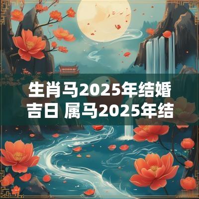 生肖马2025年结婚吉日 属马2025年结婚日子