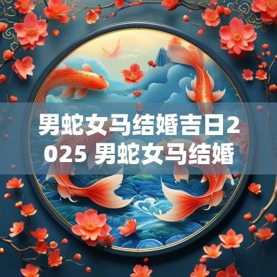 男蛇女马结婚吉日2025 男蛇女马结婚忌什么属相