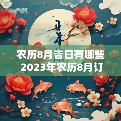 农历8月吉日有哪些 2025年农历8月订婚吉日有哪些