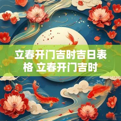 立春开门吉时吉日表格 立春开门吉时