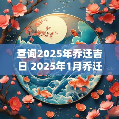 查询2025年乔迁吉日 2025年1月乔迁新居黄道吉日查询