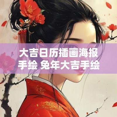 大吉日历插画海报手绘 蛇年大吉手绘插画