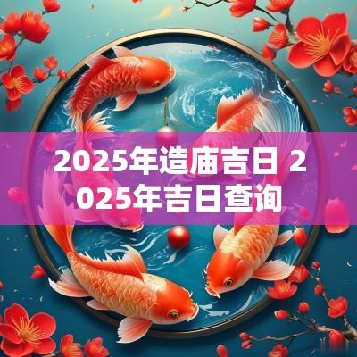 2025年造庙吉日 2025年吉日查询