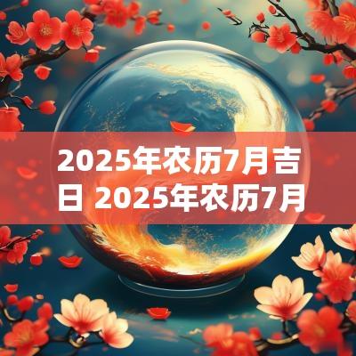 2025年农历7月吉日 2025年农历7月几日出生的宝宝好