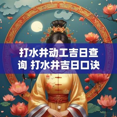 打水井动工吉日查询 打水井吉日口诀