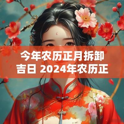 今年农历正月拆卸吉日 2025年农历正月开工吉日