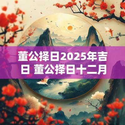 董公择日2025年吉日 董公择日十二月全