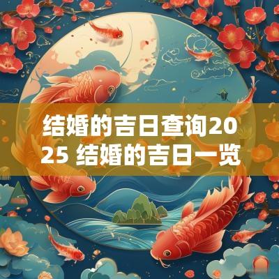 结婚的吉日查询2025 结婚的吉日一览表