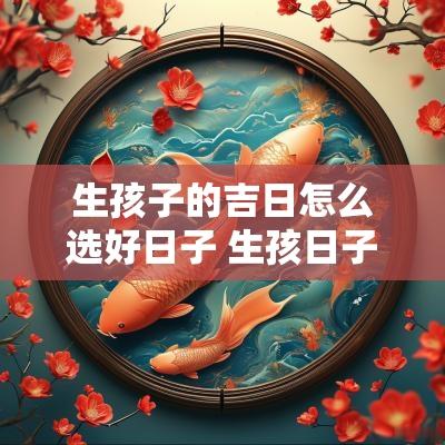 生孩子的吉日怎么选好日子 生孩日子怎么选择