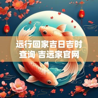 远行回家吉日吉时查询 吉远家官网