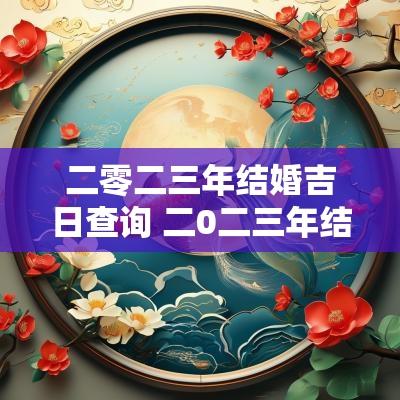 二零二三年结婚吉日查询 二0二三年结婚吉日