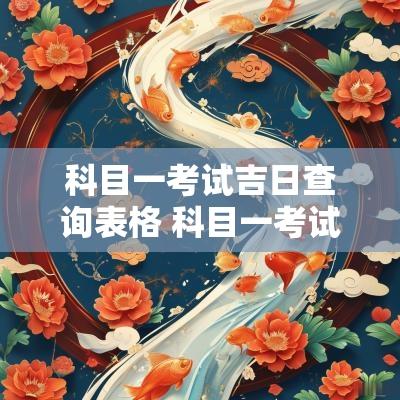 科目一考试吉日查询表格 科目一考试日期安排表