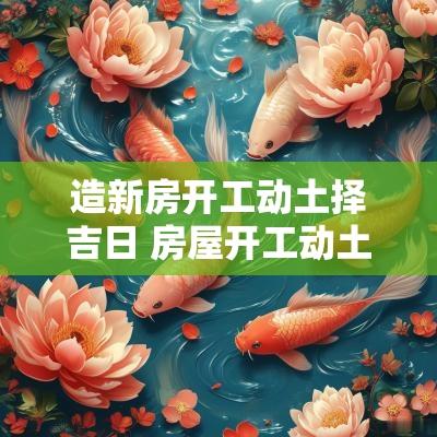 造新房开工动土择吉日 房屋开工动土吉日良辰