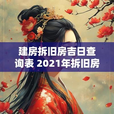 建房拆旧房吉日查询表 2025年拆旧房盖好新房吉日