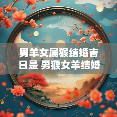 男羊女属猴结婚吉日是 男猴女羊结婚的后果
