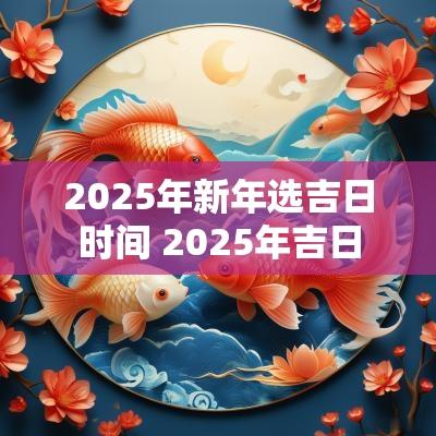 2025年新年选吉日时间 2025年吉日