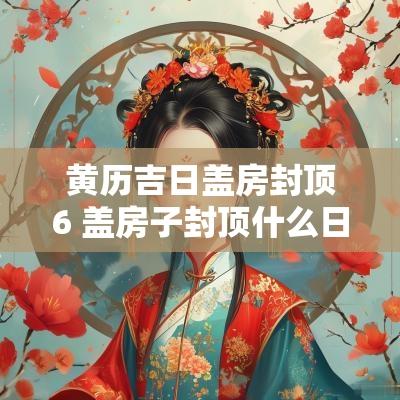 黄历吉日盖房封顶6 盖房子封顶什么日子好