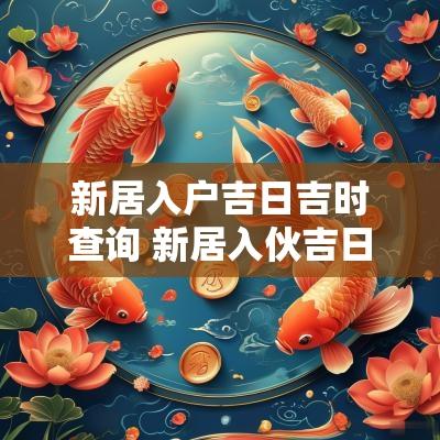 新居入户吉日吉时查询 新居入伙吉日查询