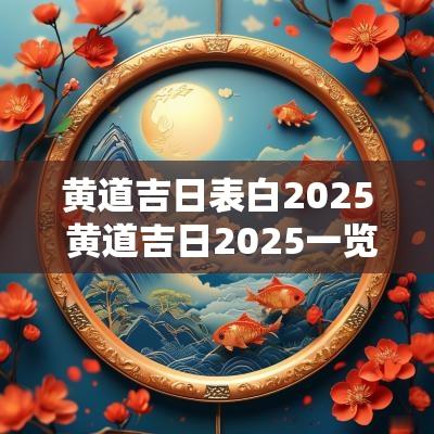 黄道吉日表白2025 黄道吉日2025一览表