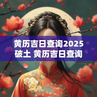 黄历吉日查询2025破土 黄历吉日查询2025破土重土