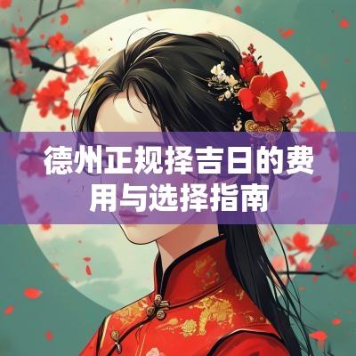 德州正规择吉日的费用与选择指南