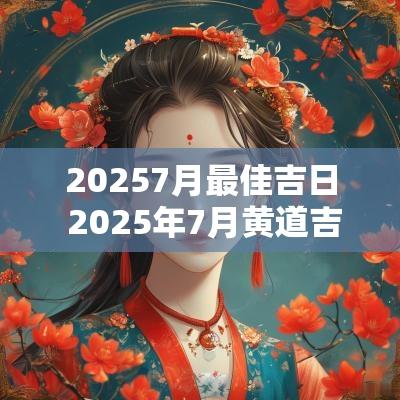 20257月最佳吉日 2025年7月黄道吉日