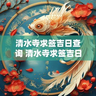 清水寺求签吉日查询 清水寺求签吉日查询网