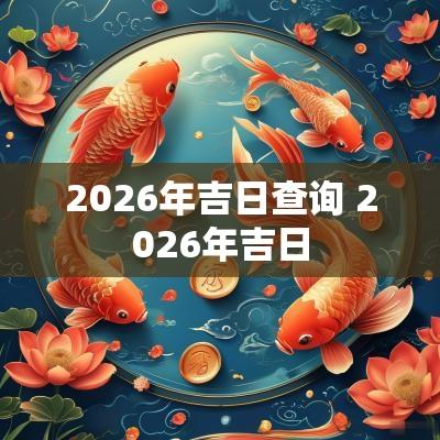 2026年吉日查询 2026年吉日