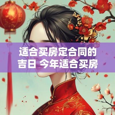 适合买房定合同的吉日 今年适合买房吉日有哪些