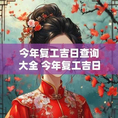 今年复工吉日查询大全 今年复工吉日查询大全最新
