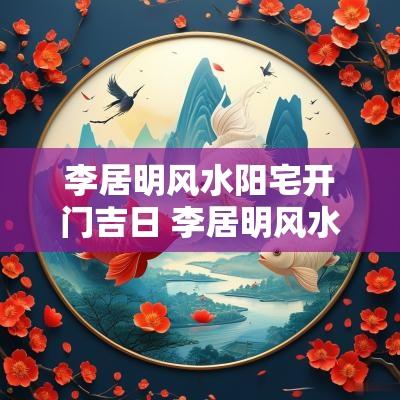 李居明风水阳宅开门吉日 李居明风水罗盘手版