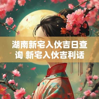 湖南新宅入伙吉日查询 新宅入伙吉利话