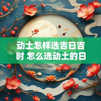 动土怎样选吉日吉时 怎么选动土的日子