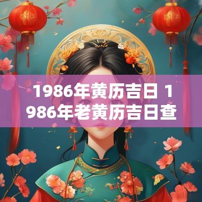 1986年黄历吉日 1986年老黄历吉日查询