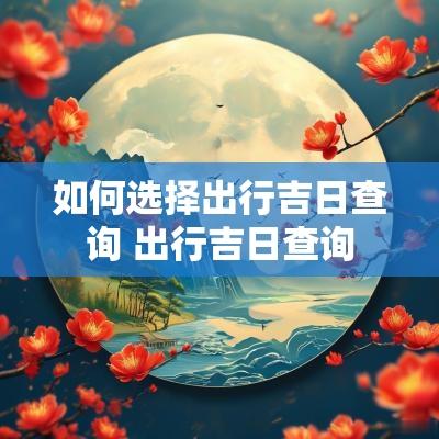 如何选择出行吉日查询 出行吉日查询