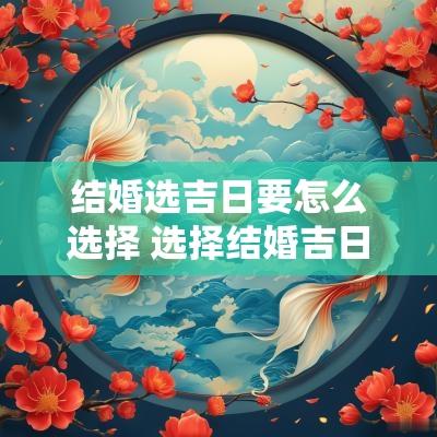 结婚选吉日要怎么选择 选择结婚吉日的步骤和方法