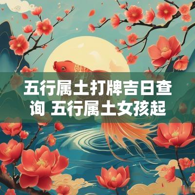 五行属土打牌吉日查询 五行属土女孩起名宜用字