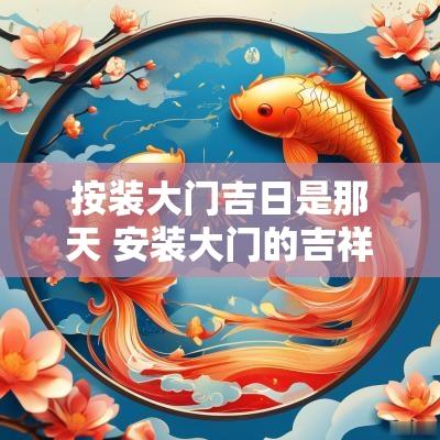 按装大门吉日是那天 安装大门的吉祥日