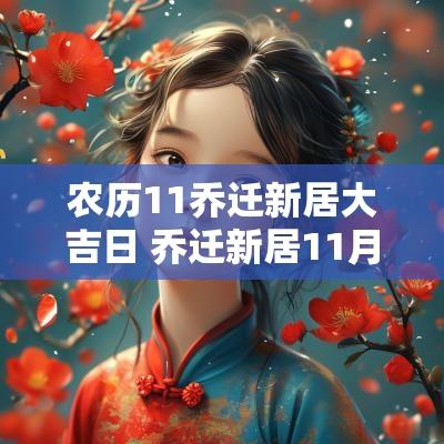 农历11乔迁新居大吉日 乔迁新居11月吉日