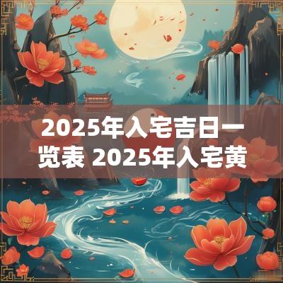 2025年入宅吉日一览表 2025年入宅黄道吉日