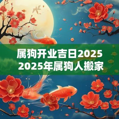 属狗开业吉日2025 2025年属狗人搬家入宅最旺日子