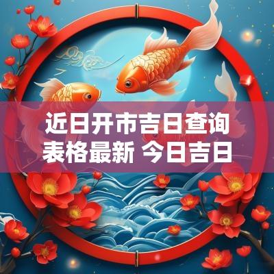 近日开市吉日查询表格最新 今日吉日黄历查询