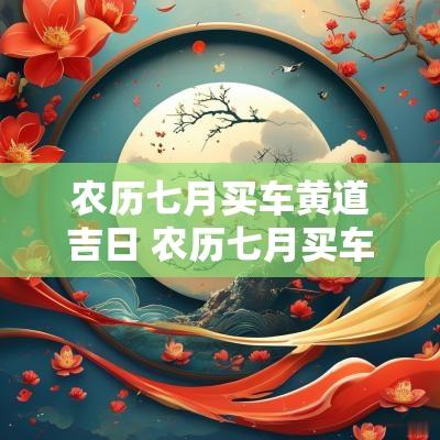 农历七月买车黄道吉日 农历七月买车