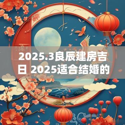 2025.3良辰建房吉日 2025适合结婚的良辰吉日是哪几天