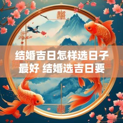 结婚吉日怎样选日子最好 结婚选吉日要双日子吗