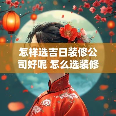 怎样选吉日装修公司好呢 怎么选装修吉日